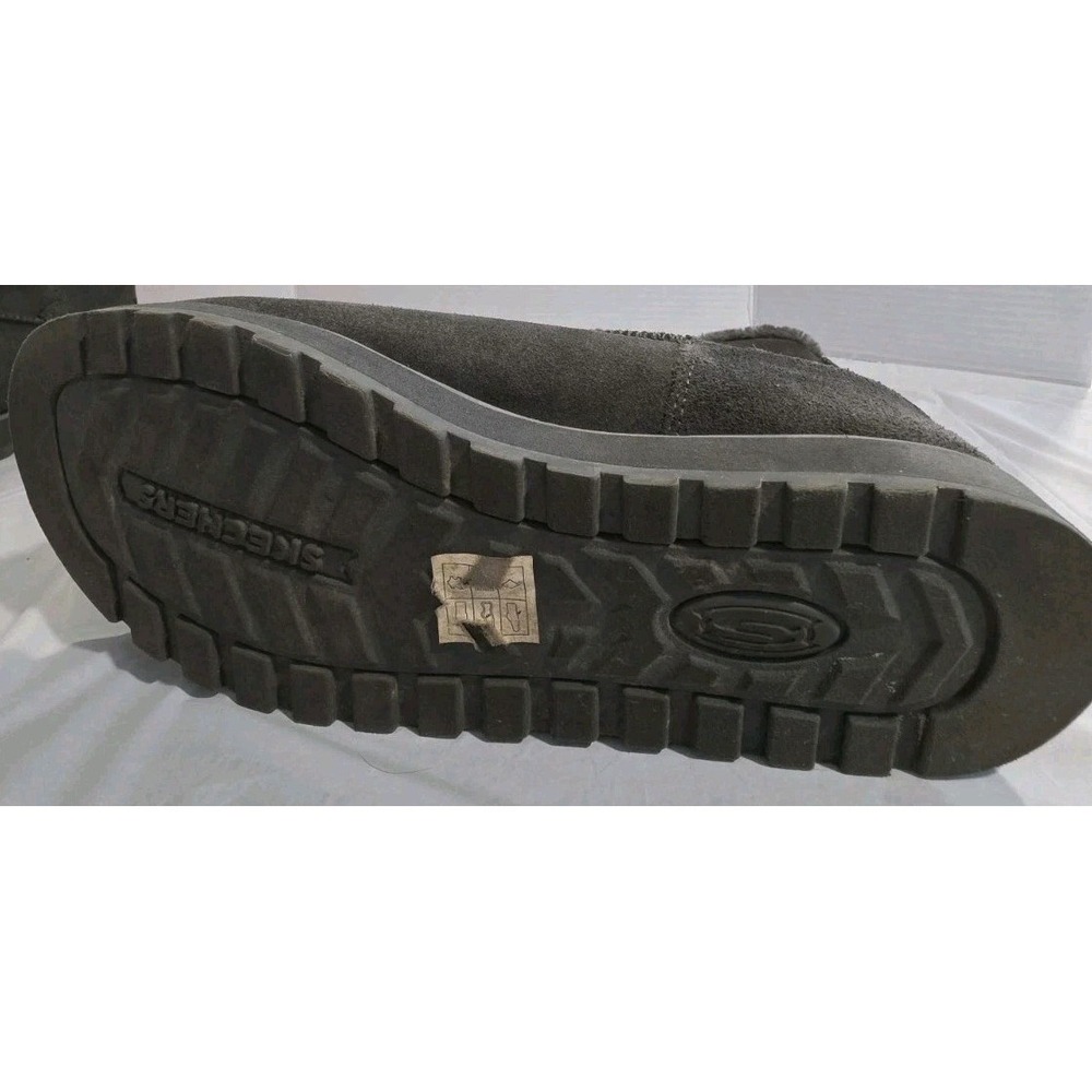 Skechers Womans Suede Boots Fleece Lined Pull On Flat Mid Calf Boot Grey Size 10 - Picture 7 of 11